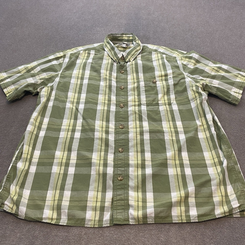 Duluth Shirt Mens Size XL Green Plaid Lightweight Workwear Casual Button Down‎